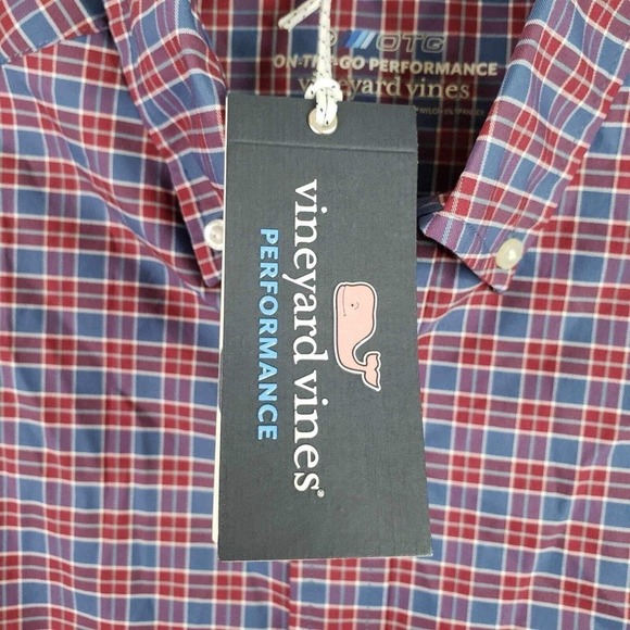Vineyard Vines Performance Shirt Mens XS Blue & Red Plaid LS Button Up Shirt New - Picture 10 of 13